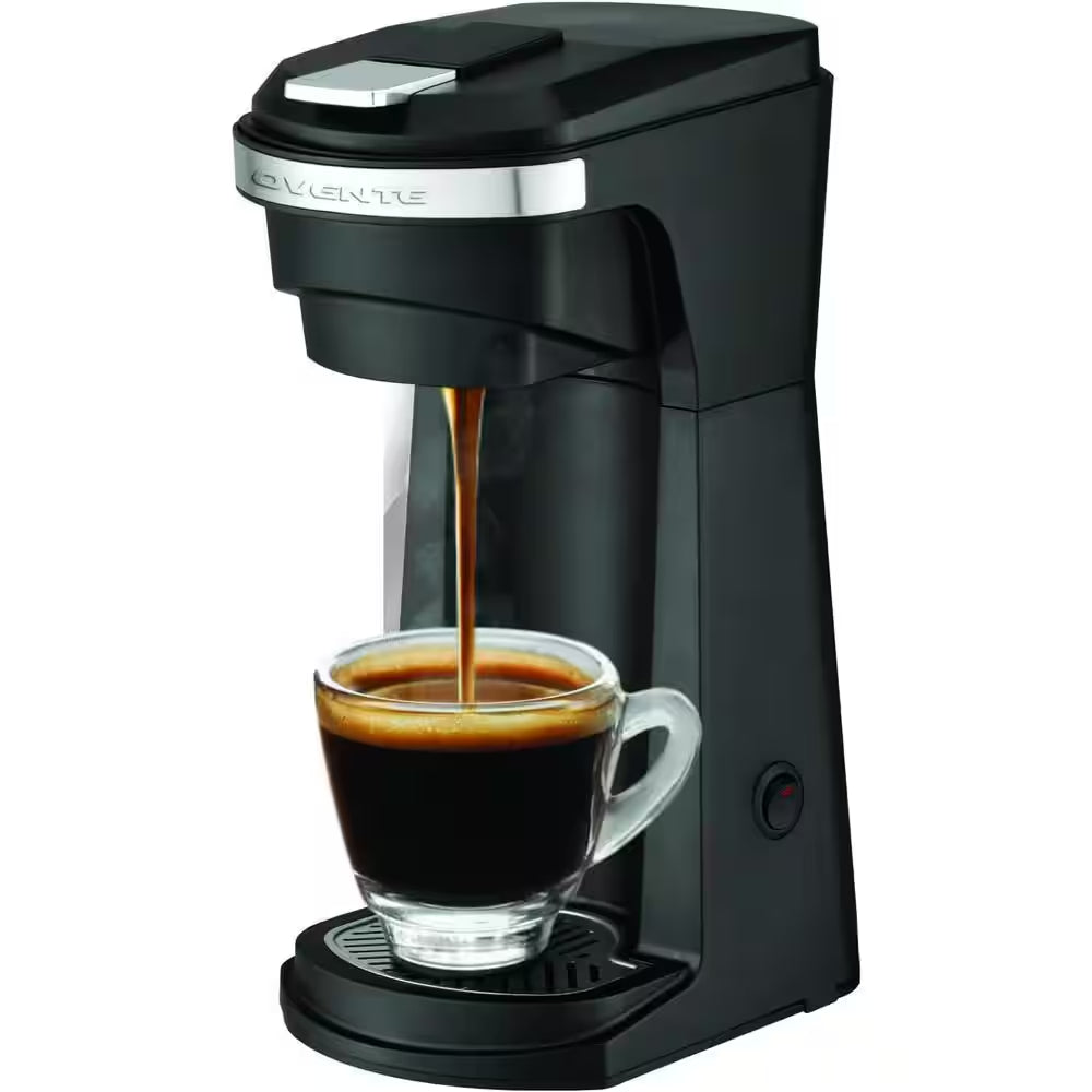 1-Cup 2-in-1 Single Serve Coffee Maker - Automatic Compact Mini Espresso Machine in Black CMK42B