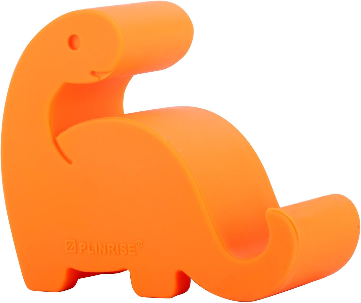 Plinrise Dinosaur Stripe Silicone Desk Phone Stand - Creative Holder for Phones and Tablets, Size: 1.3" x 3.0" x 2.7" (Orange)