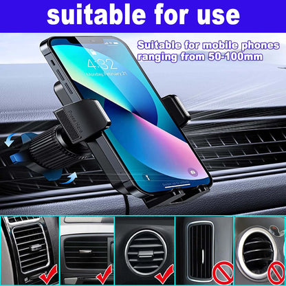 Universal Car Phone Mount with Air Vent Clip and Extended Arm for All Smartphones