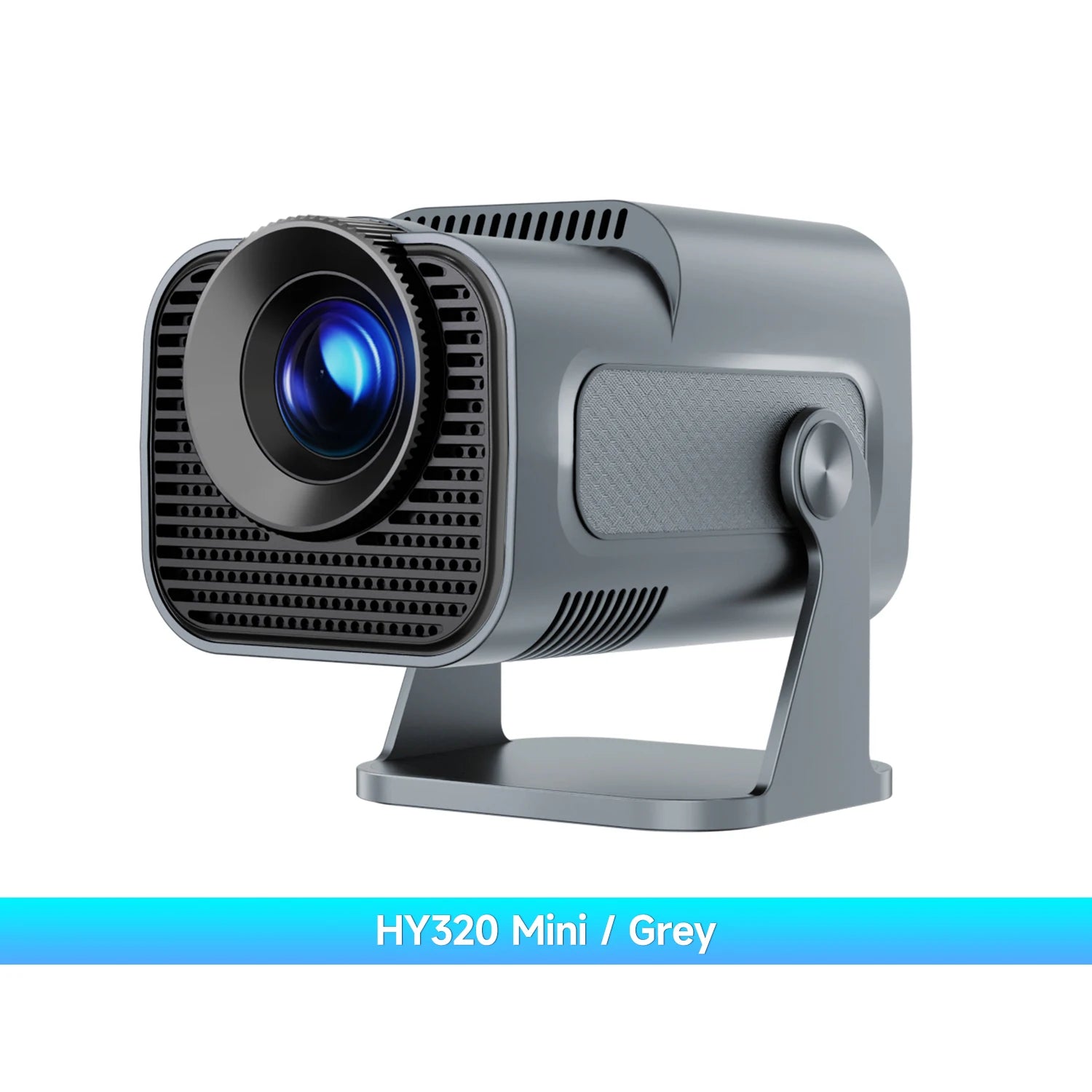HY320 Mini Native 720P Android 11 4K Projector with 300 ANSI Lumens, WiFi 6, Bluetooth 5.0, Outdoor Portable Design, and 180° Rotatable Feature