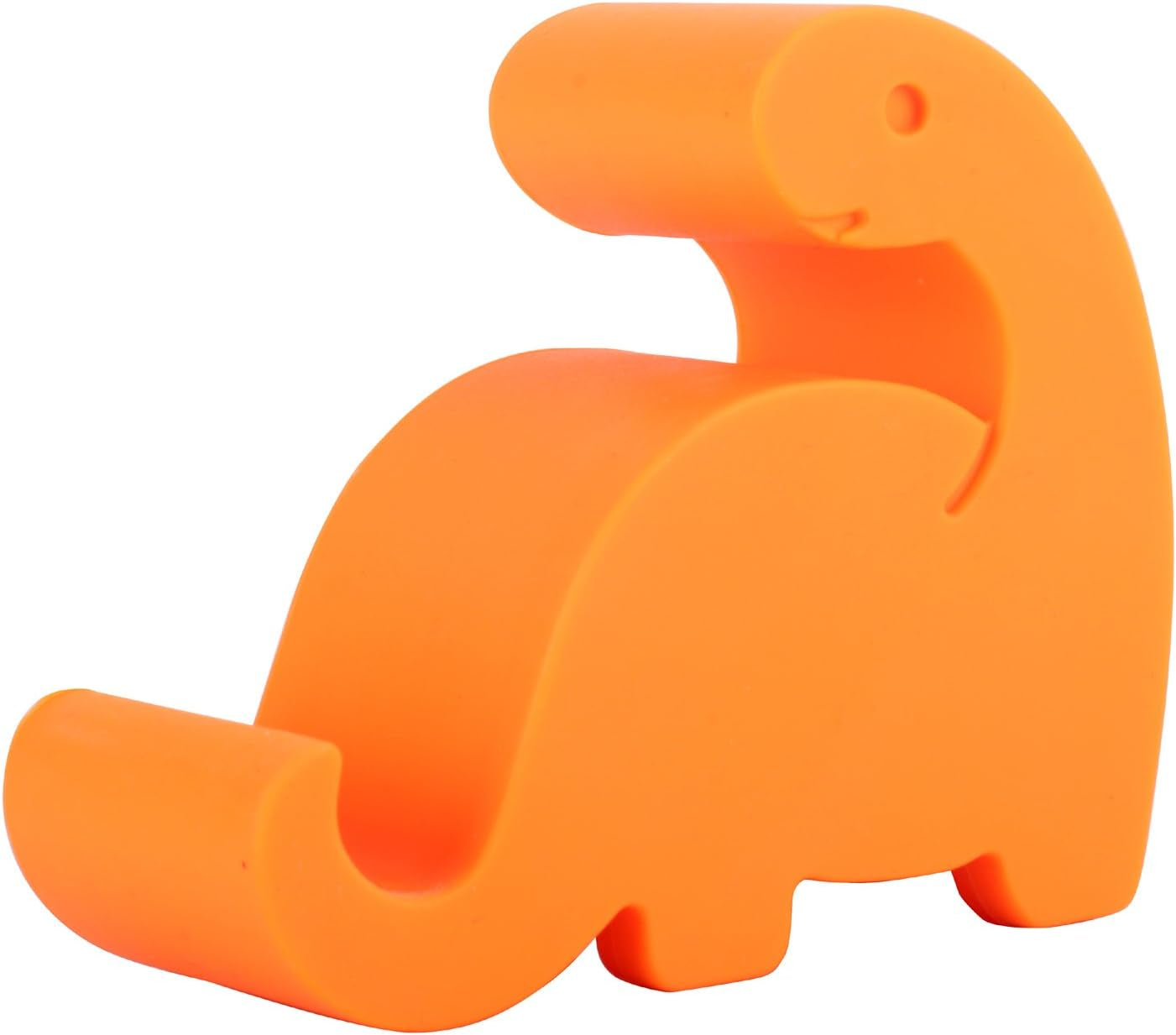 Plinrise Dinosaur Stripe Silicone Desk Phone Stand - Creative Holder for Phones and Tablets, Size: 1.3" x 3.0" x 2.7" (Orange)