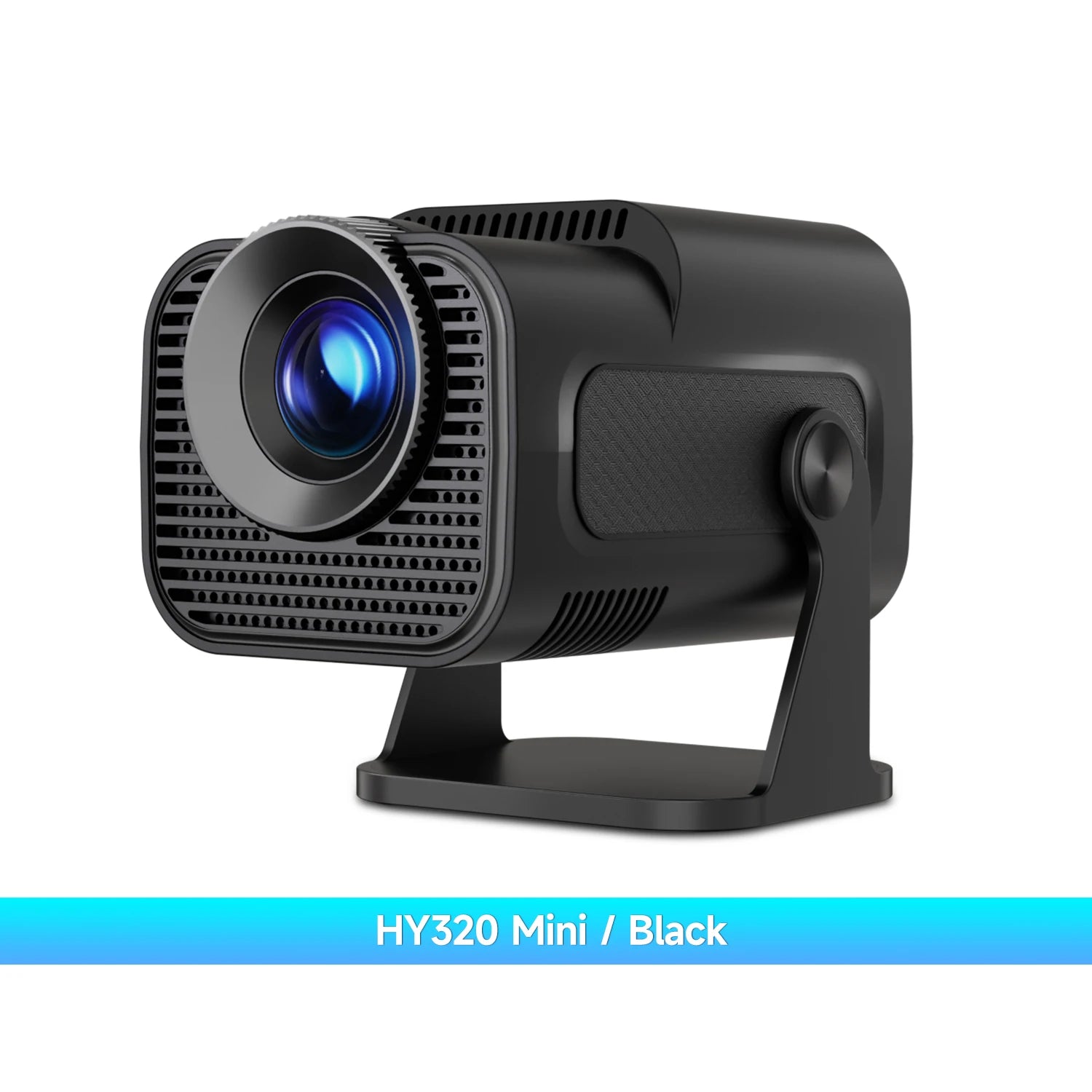 HY320 Mini Native 720P Android 11 4K Projector with 300 ANSI Lumens, WiFi 6, Bluetooth 5.0, Outdoor Portable Design, and 180° Rotatable Feature