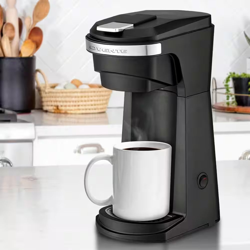 1-Cup 2-in-1 Single Serve Coffee Maker - Automatic Compact Mini Espresso Machine in Black CMK42B
