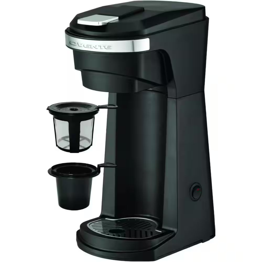 1-Cup 2-in-1 Single Serve Coffee Maker - Automatic Compact Mini Espresso Machine in Black CMK42B
