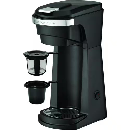 1-Cup 2-in-1 Single Serve Coffee Maker - Automatic Compact Mini Espresso Machine in Black CMK42B