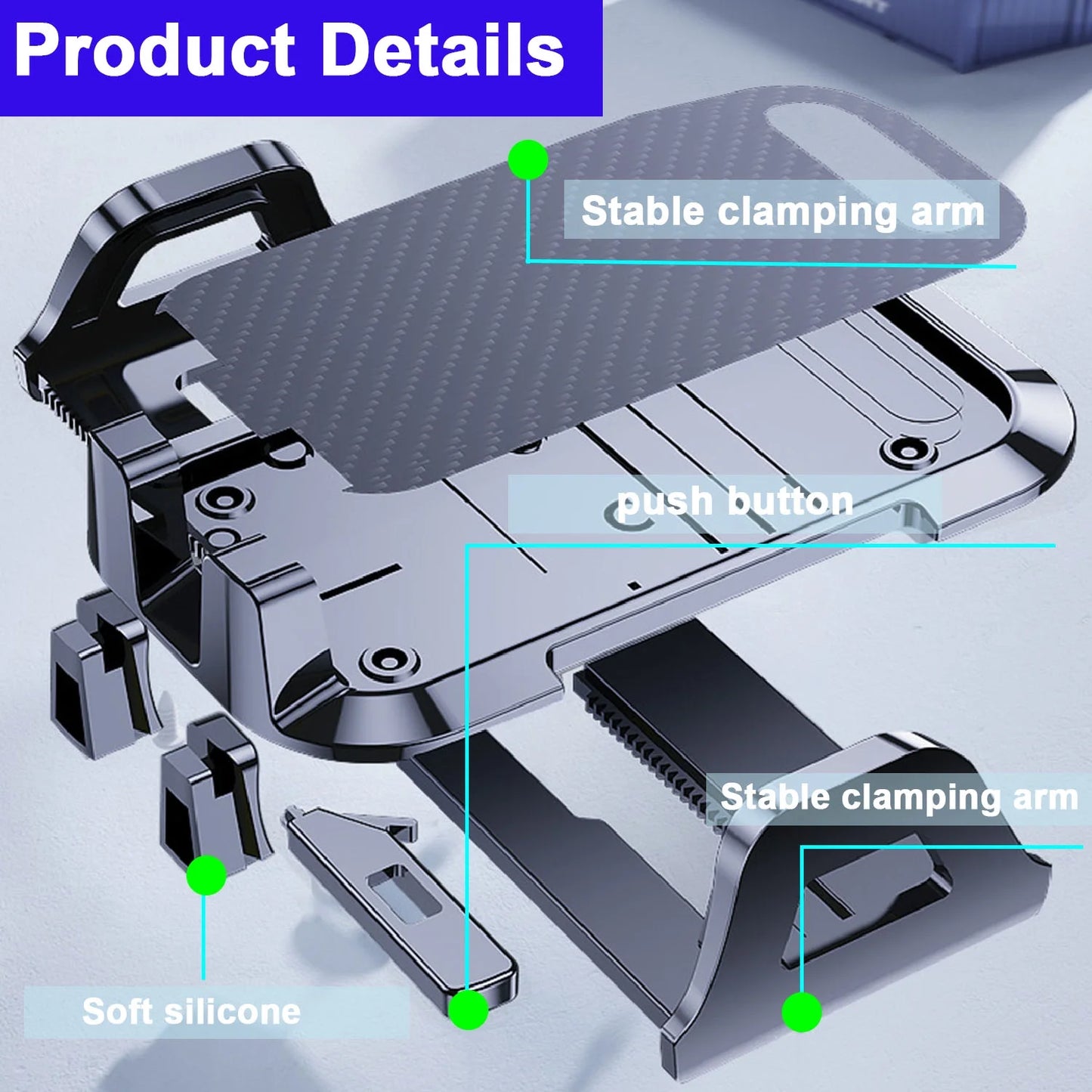 Universal Car Phone Mount with Air Vent Clip and Extended Arm for All Smartphones