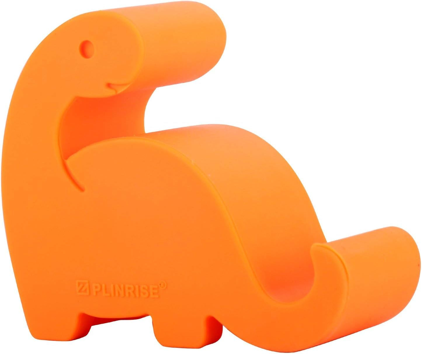 Plinrise Dinosaur Stripe Silicone Desk Phone Stand - Creative Holder for Phones and Tablets, Size: 1.3" x 3.0" x 2.7" (Orange)
