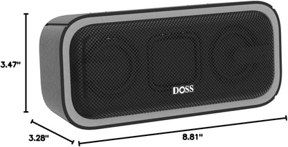 Soundbox Pro+ Bluetooth Speaker - 24W Immersive Stereo Sound with Enhanced Bass, IPX6 Waterproof Rating, 15 Hours Battery Life, Multi-Color Lighting, Wireless Design for Outdoor Activities and Events - Black