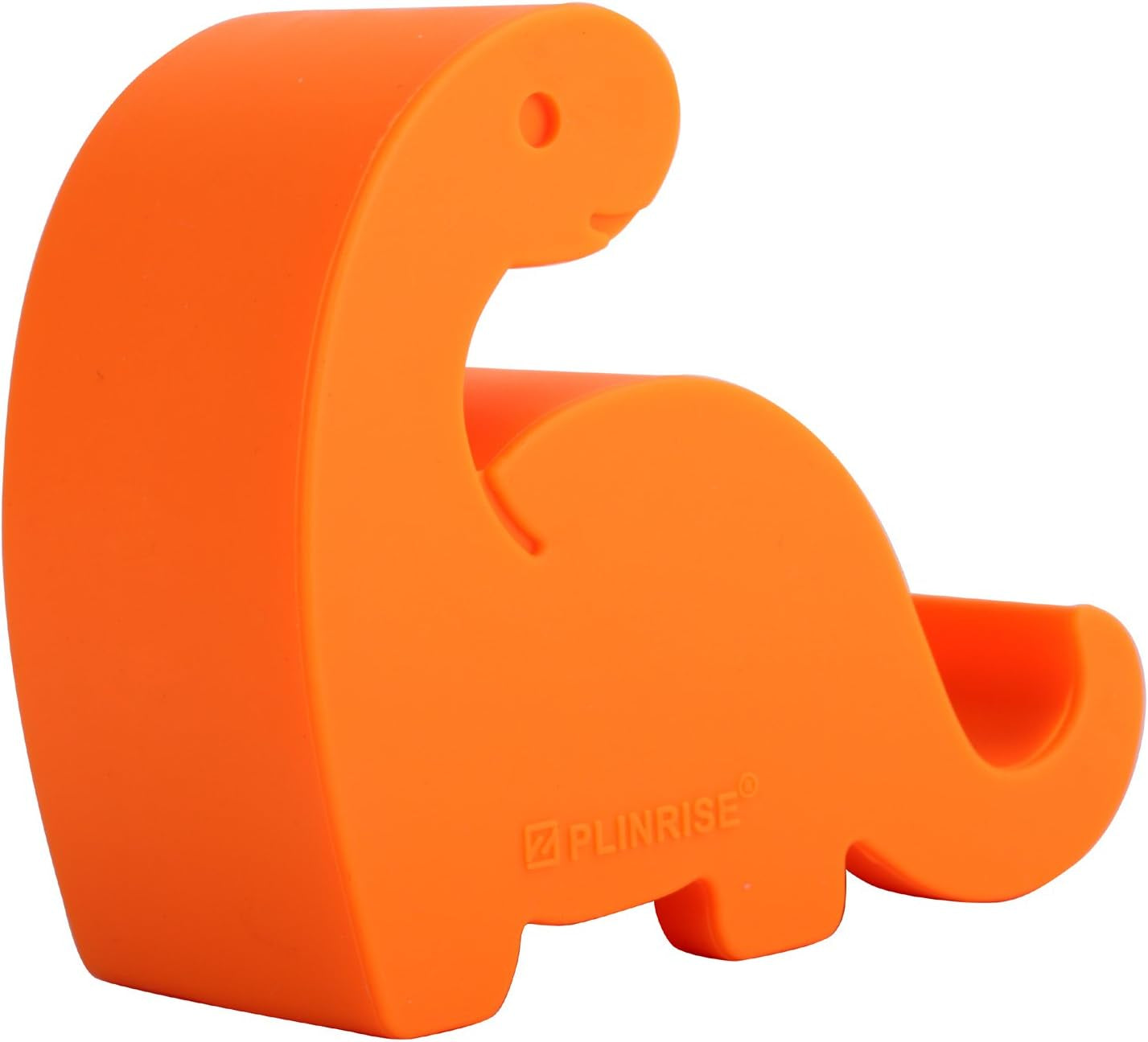 Plinrise Dinosaur Stripe Silicone Desk Phone Stand - Creative Holder for Phones and Tablets, Size: 1.3" x 3.0" x 2.7" (Orange)